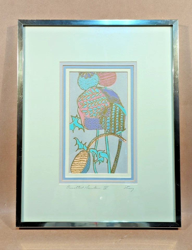 Arte original vintage Harris fuerte "jardín" enmarcado mate firmado Foto 3 de 4