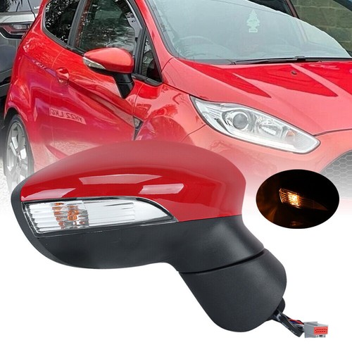 Specchio ad ala lato guidatore destro lato rosso riscaldato elettrico per Ford Fiesta 2013-2017 - Foto 7 di 13