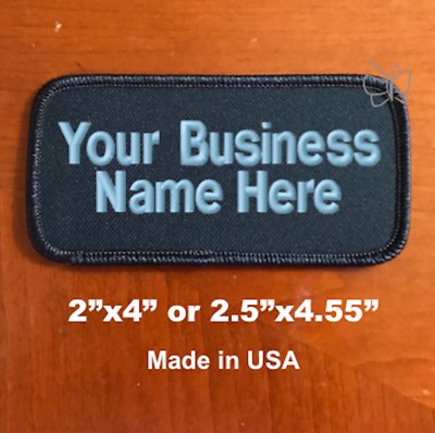 Custom Embroidered Patch Personalized Name Tag Motorcycle Biker Badge Dark Navy 