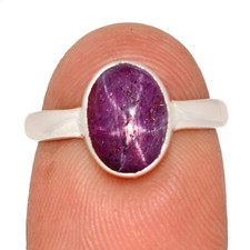 Natural Ruby Star - India 925 Sterling Silver Ring Jewelry s.5.5 CR72097