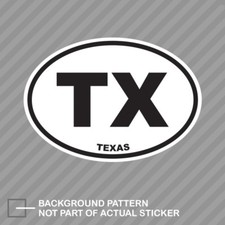 Texas State Oval Sticker Decal Vinyl TX