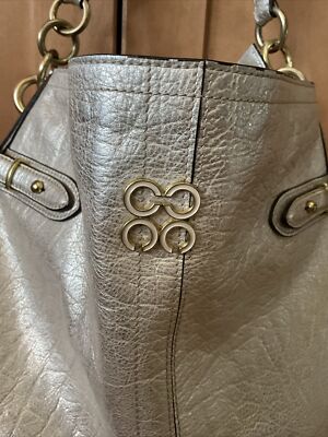 Coach Colette Gold Metallic Leather Hobo Shoulder Bag J1026-16442