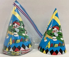 RARE Animaniacs Warner Brothers Cartoon Vintage Birthday Party Favor Cone Hats