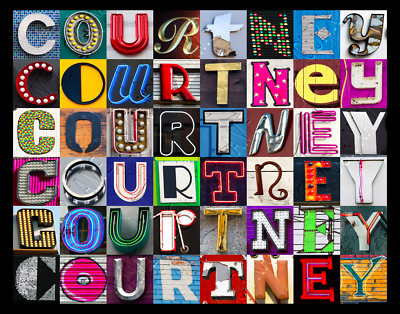 COURTNEY Name Poster featuring photos of actual sign letters