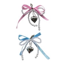 Fashion Heart Pearl Bowknot Keychain Pendant Decoration Pendant Charm