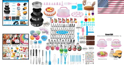 Comprehensive Cake Decorating Kit for Beginners - 635 Pcs & Springform Pans - 第 2/9 張圖片