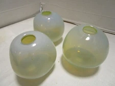 Modern Chive CA Studio Glass Opalescent Lot set 3 bud-vase Bulbous Round Orb USA