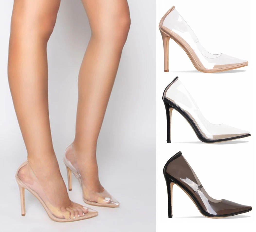 Clear perspex sales court heels