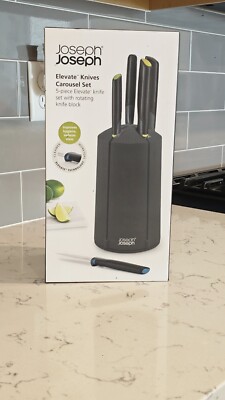 Knives 5-piece Carousel Set, Japanese Stainless Steel Knife Block 