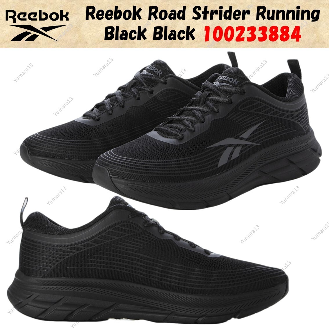 runrunrumi ブラック Reebok Road Strider Running Black Black 100233884 Men's Size