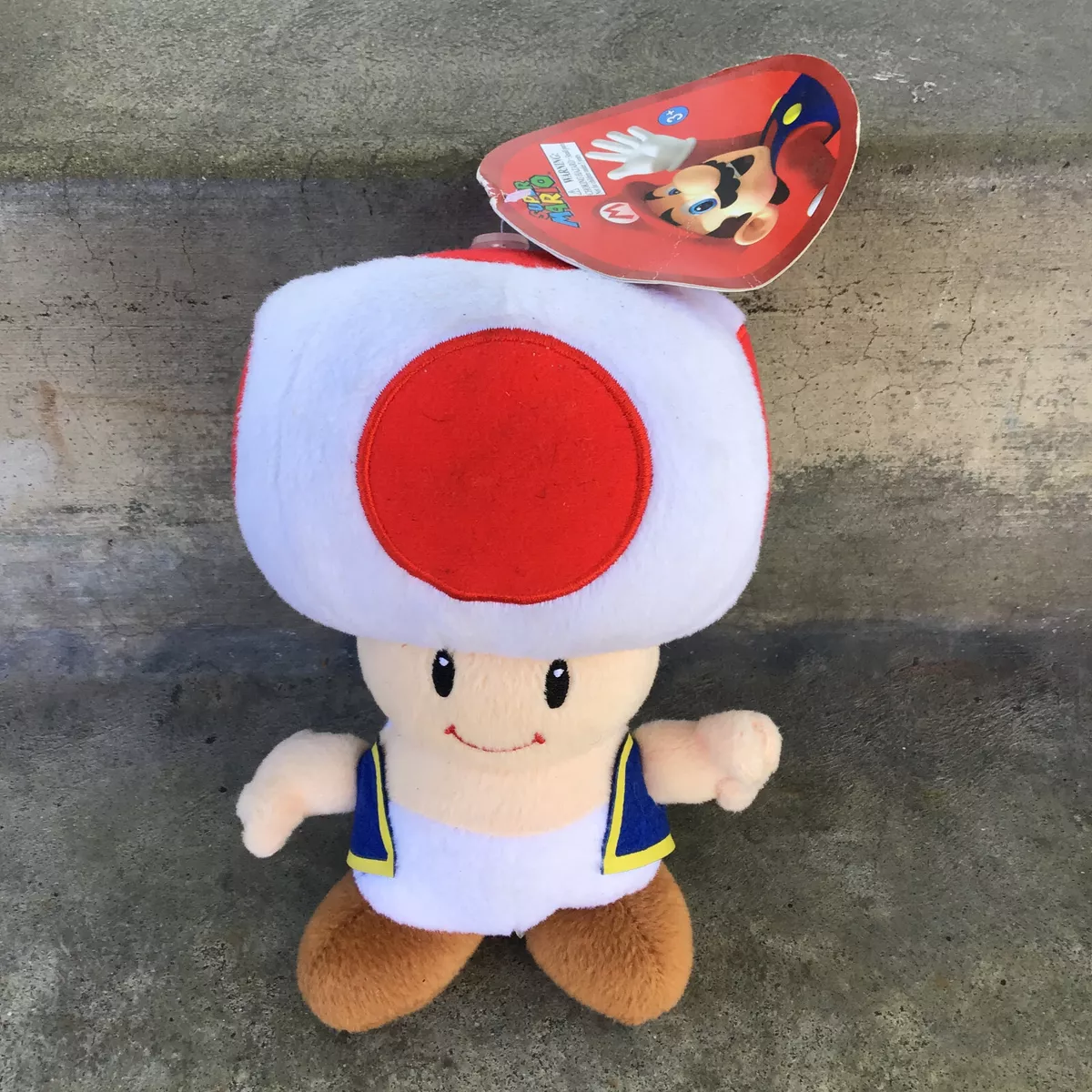 Super Mario Toad Plush Stuffed Animal Nintendo 2012 Goldie 8 Mushroom