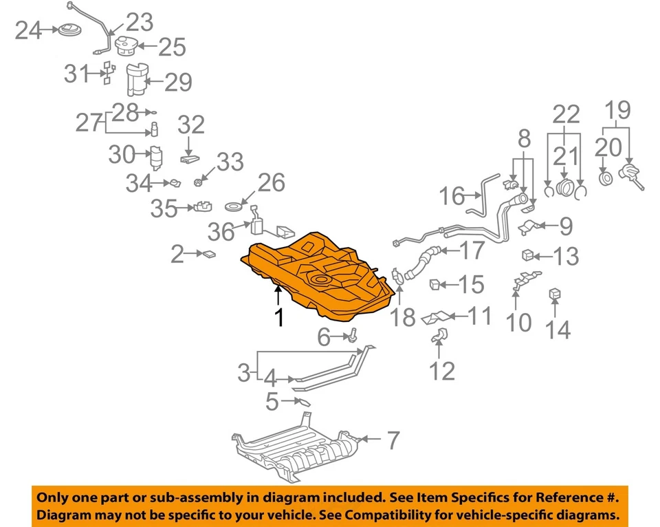Оригинальный топливный бак 3,5 л V6 полный привод для Lexus ES350 2007 2008 2009 2010 2011 2012 годов выпуска - Изображение 3 из 4