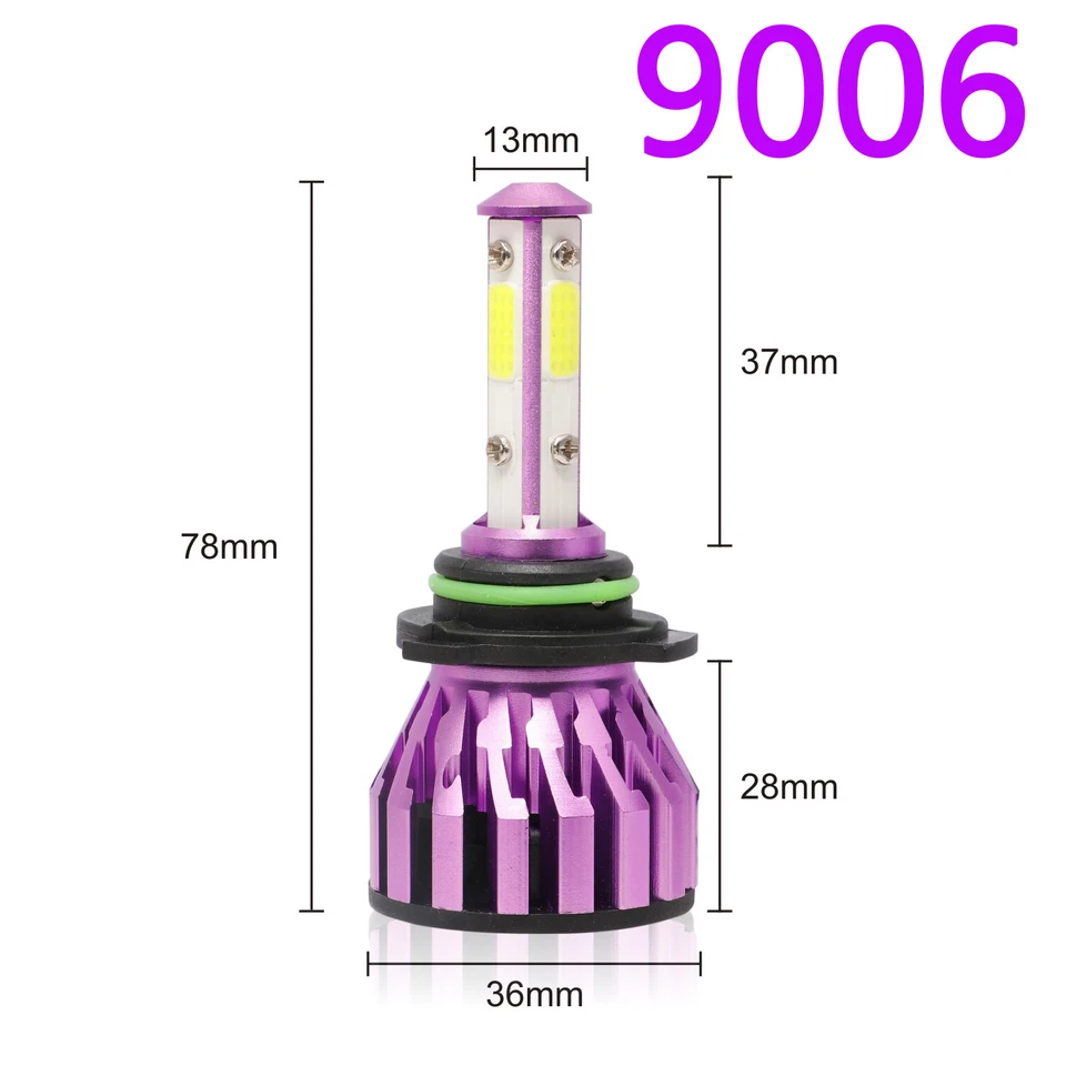 2X 9006 HB4 LED Headlight Bulbs Conversion Kit Lamp 6000K White 1200W 285000LM Foto 2 de 4