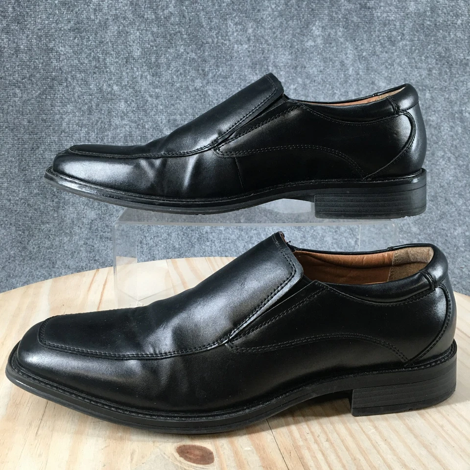 Mocasín de vestir George Shoes para hombre 10 Dominic cuero negro punta cuadrada MNGE22GN001 Foto 2 de 4