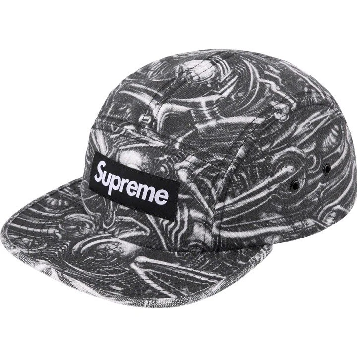 Casquette de camp Supreme Box logo Giger noire FW23 flambant neuve