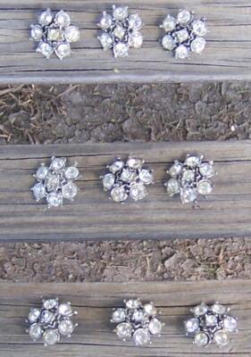 Set of Nine Clear Rhinestone Buttons Vintage Sewing | eBay