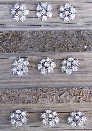 Set of Nine Clear Rhinestone Buttons Vintage Sewing | eBay