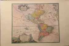 Hammond Prints 16th Century World Map Lithograph Vintage