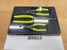 Snap-On Tools HI-VIZ 3pc Soft Grip Long Nose Slip Joint Pliers Set PL3LNSJCFHV