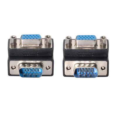 2 Pack VGA Anschlüsse, VGA SVGA D-Sub HDB15Pin Stecker auf Buchse 90 Grad abgewi