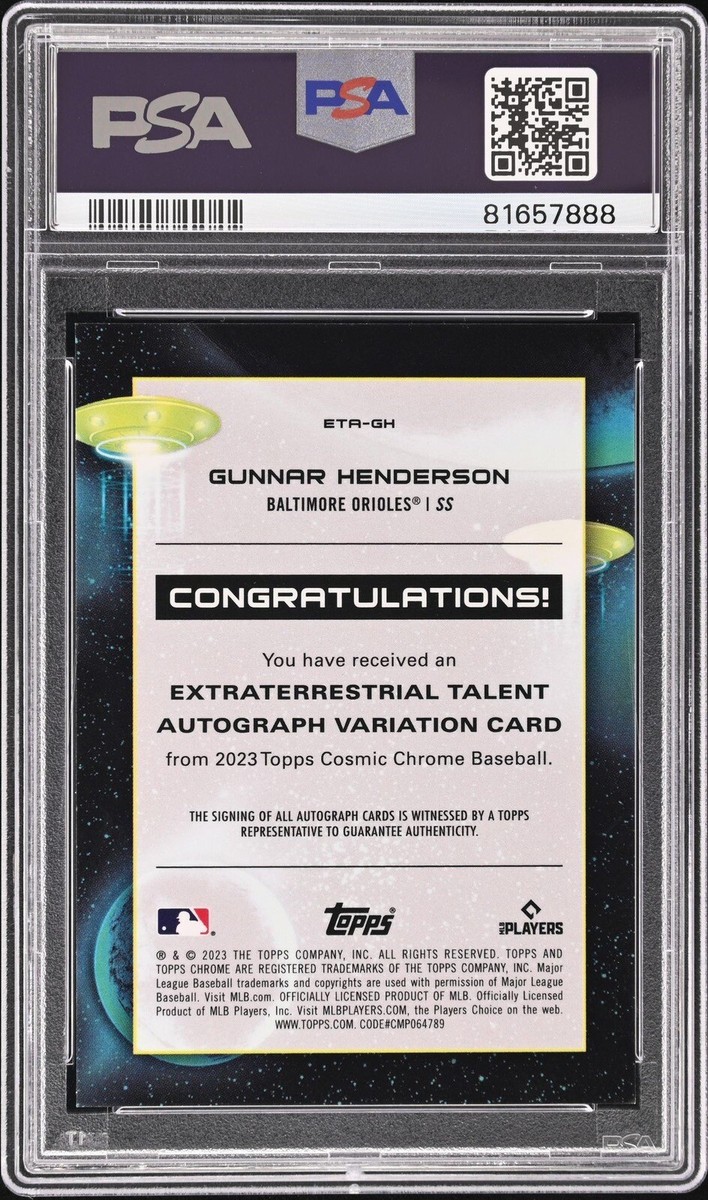 2023 Topps Cosmic Chrome Gunnar Henderson ET Talent Superfractor