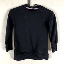 All In Motion Sweatshirt Sweater Girls X Small Black Stretch Asymmetric Hemline