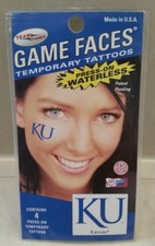 NCAA Kansas Jayhawks 4 Pack 1x1 Inch Temporary Face Body Tattoos NEW - Free Ship