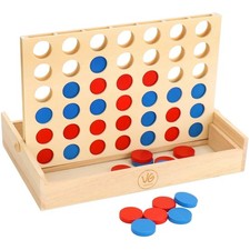 Vier gewinnt Holz Spiel Strategiespiel Brettspiel Unterhaltung Holz GeschenkK...
