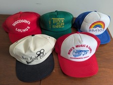 Vtg 80s Trucker Hat Lot Of 5 Foam Snapback Caps Small Town Kansas Bars Youngan