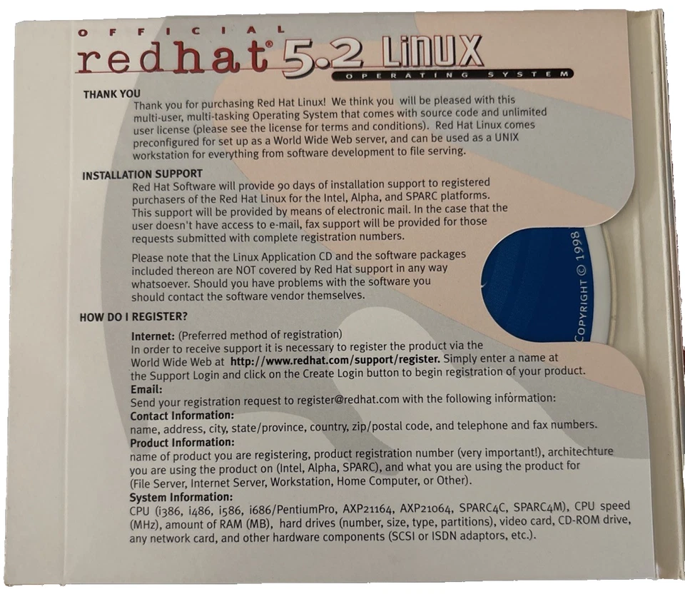 Red Hat LINUX version 5.2 on 3 CDs - Image 2 of 2