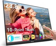 23.8" Portable Touchscreen Monitor 100 sRGB VA FHD 1080P, 4000:1 Contrast, V...