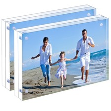 Acrylic Picture Frame, 2pack 5x7 Inch Clear Photo Double-Sided Frames, Magnet...