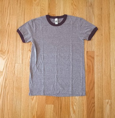 VTG girl American Apparel Made in USA Ringer Tee Shirt y2k M retro crew neck top
