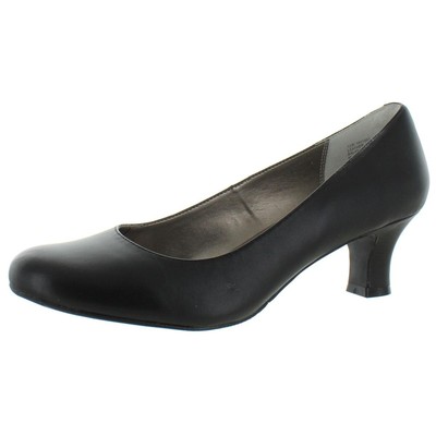 Array Womens Flatter Black Leather Kitten Heels Shoes 6 Medium (B,M) BHFO 1120