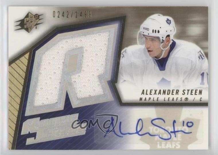 2005-06 SPx Rookie Jersey 242/1499 Alexander Steen #169 Rookie Auto RC 1o3