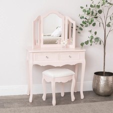 Pink Dressing Table Mirror Stool Set bedroom furniture vintage shabby chic