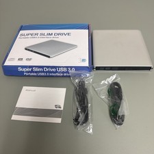 USB 3.0 External DVD RW CD Burner Writer Portable Optical Drive w/ Cables  Box