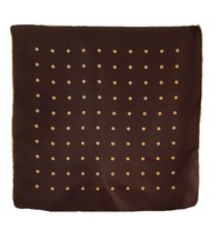 CLASSIC UNBRANDED men  s Pocket Square In Brown W Beige Geometric Print 17"/17"EC