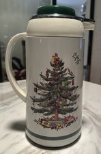 Vintage Spode Christmas Tree Thermal Carafe Thermos Pot Coffee Tea Hot Water
