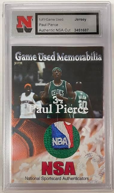 PAUL PIERCE  2010 National Sports Authenticators Game Used Logoman Patch 1 of 1