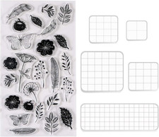Acrylic Stamping Blocks Tools Set, 5 Pieces Assorted Sizes Clear Stamp Blocks w