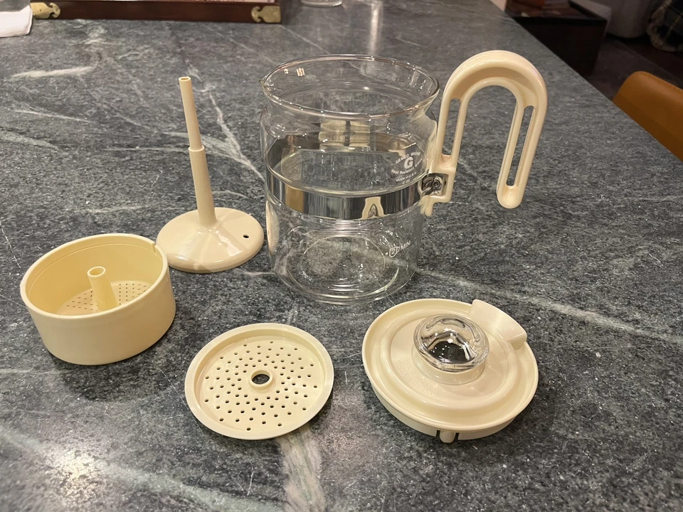 Vintage Tan Gemco Percolator Clear Glass Plastic Stainless Steel - 4 Cup - Image 3 of 4