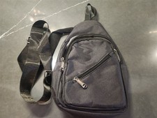 Black Canvas Crossbody Sling Bag