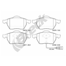 Satz Bremsbeläge Bremsklötze vorne für VW Bora 1 1J2 1J6 Golf 4 1J1 1J5 | 242