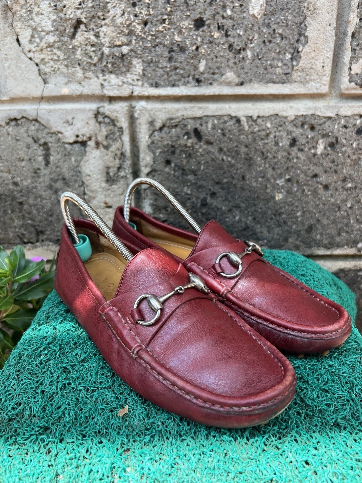 Mocassins homme Gucci Classic Horsebit en cuir rouge os États Unis 5,5 Royaume Uni 5