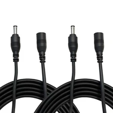 2 PCS 6M/20ft DC Power Extension Cable, Black, 5.5mm x 2.1mm, Security Camera