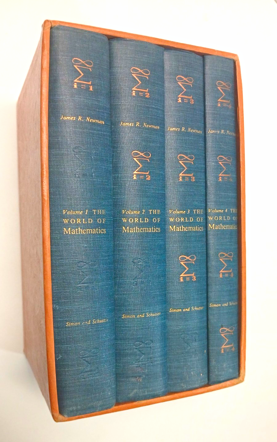 1956 The World of Mathematics James R. Newman 4 Volume Box Set - Vintage