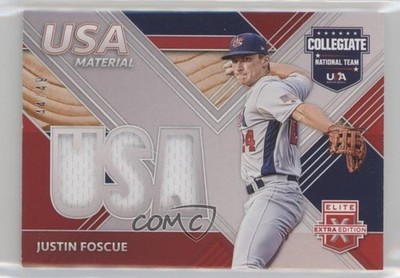 2020 Elite Extra Edition USA Baseball Material Red 44/49 Justin Foscue 06z2
