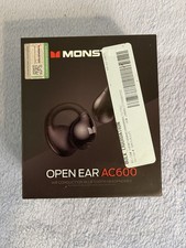 Monster AC600 Open Ear Wireless Bluetooth Earbuds Clip-On, Black