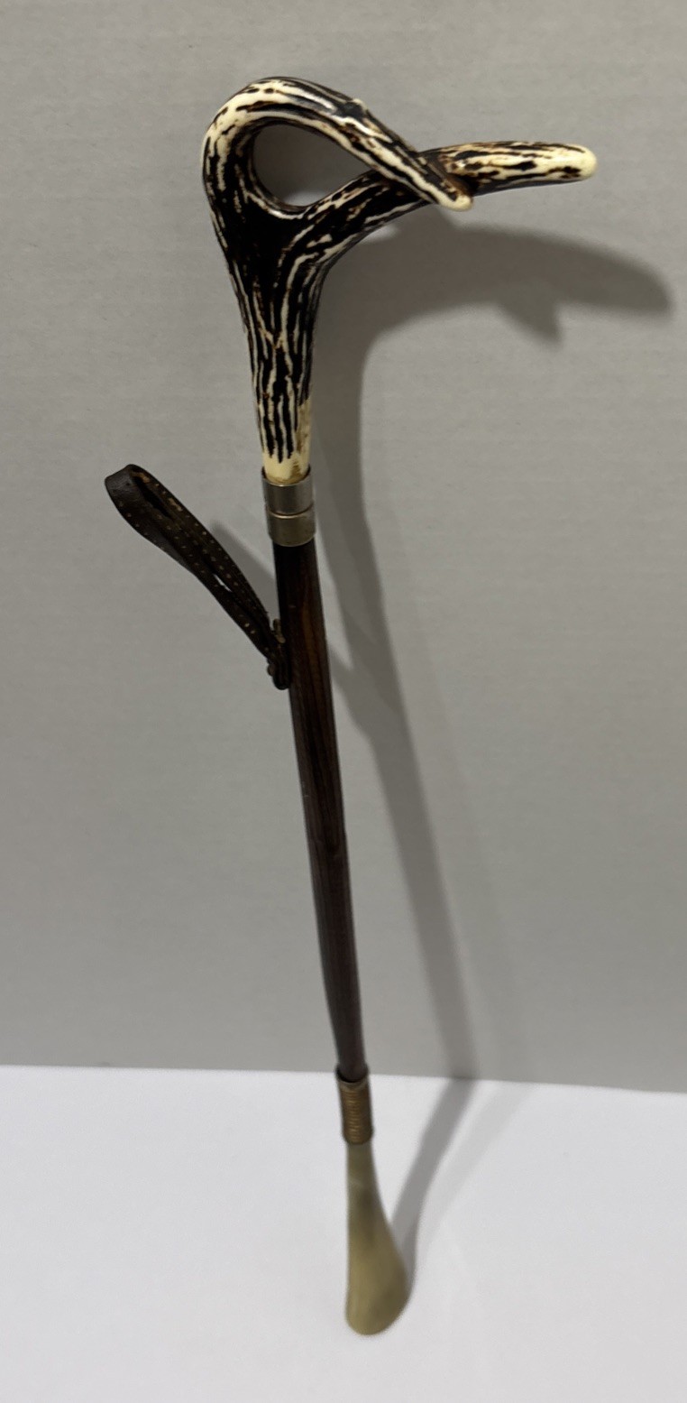 Long Faux Stag Antler Handle Brown Lucite Italy 23-1/2&rdquo;